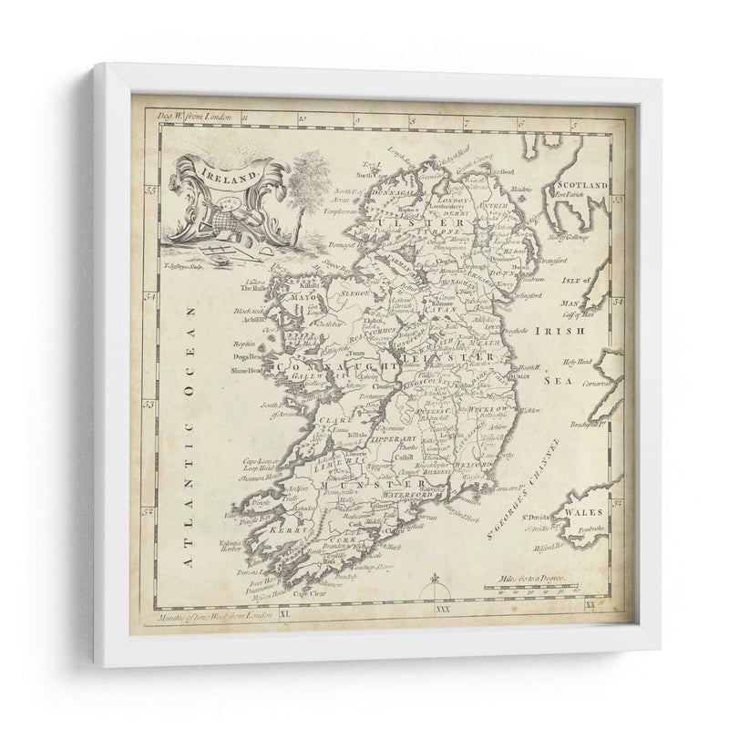 Mapa De Irlanda - T. Jeffreys | Cuadro decorativo de Canvas Lab