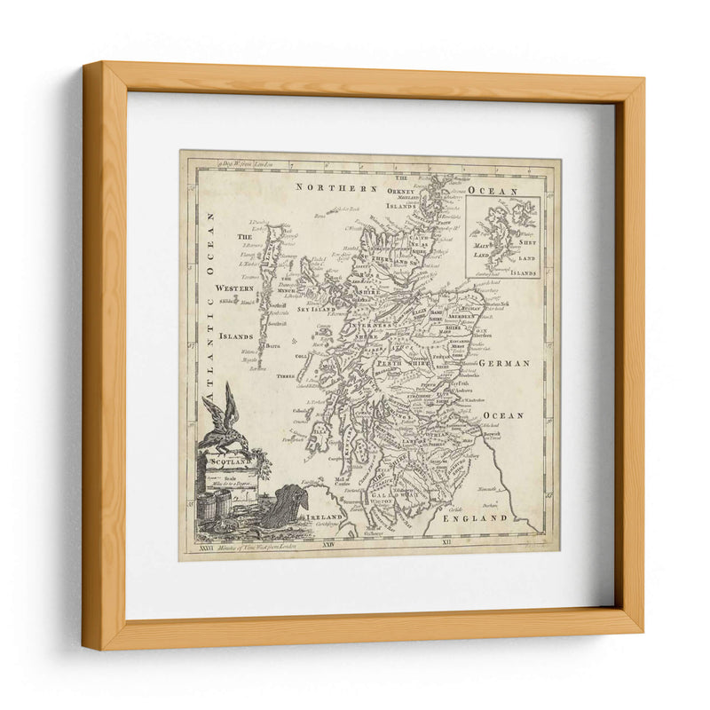 Mapa De Escocia - T. Jeffreys | Cuadro decorativo de Canvas Lab