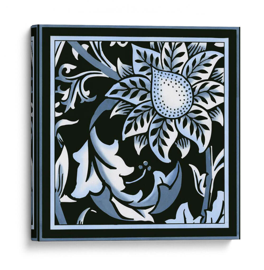 Motivo Floral Azul Y Blanco Ii - Vision Studio | Cuadro decorativo de Canvas Lab