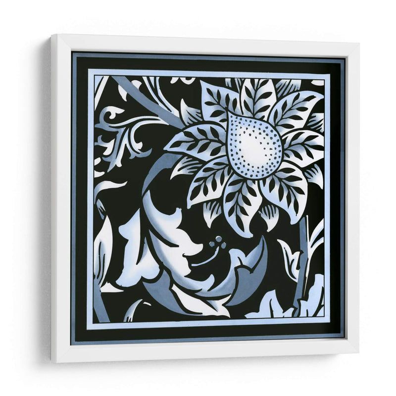 Motivo Floral Azul Y Blanco Ii - Vision Studio | Cuadro decorativo de Canvas Lab