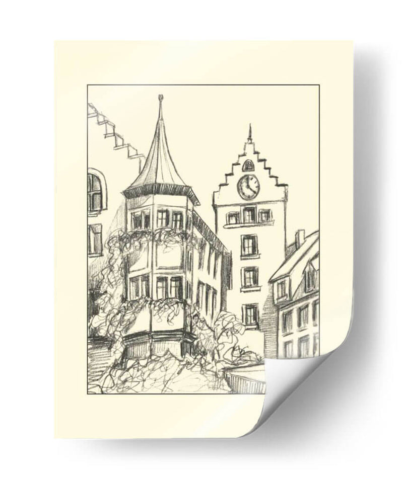 Bocetos De Banda Del Centro De La Ciudad Ii - Ethan Harper | Cuadro decorativo de Canvas Lab