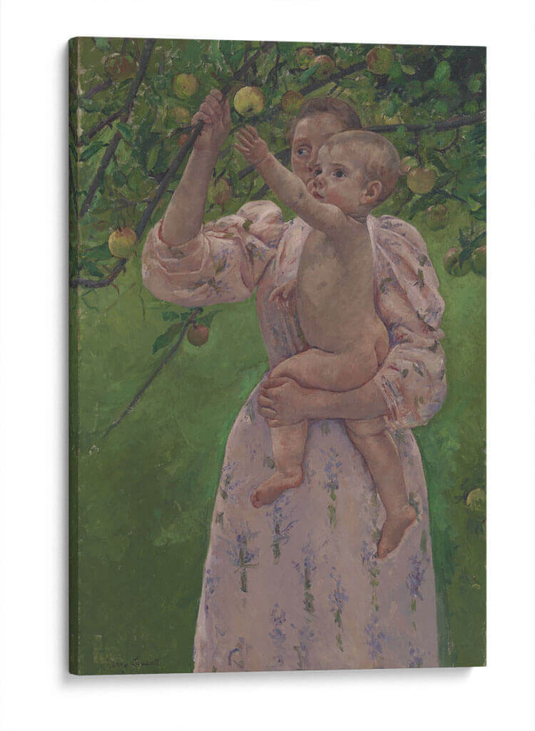 Niño recogiendo una fruta - Mary Cassatt | Cuadro decorativo de Canvas Lab