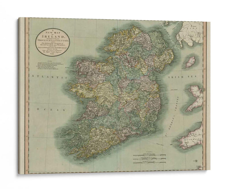 Mapa De La Vendimia De Irlanda - John Cary | Cuadro decorativo de Canvas Lab