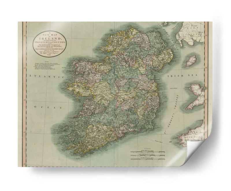 Mapa De La Vendimia De Irlanda - John Cary | Cuadro decorativo de Canvas Lab