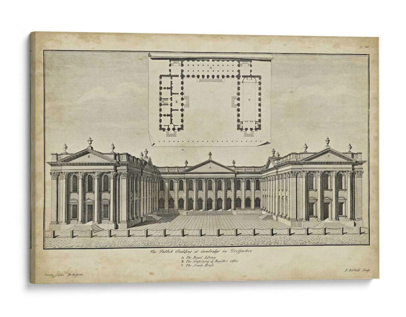 Cambridge En Perspectiva - James Gibbs | Cuadro decorativo de Canvas Lab