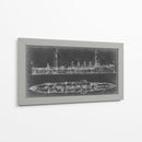 Blueprint De Navy Cruiser - Ethan Harper | Cuadro decorativo de Canvas Lab