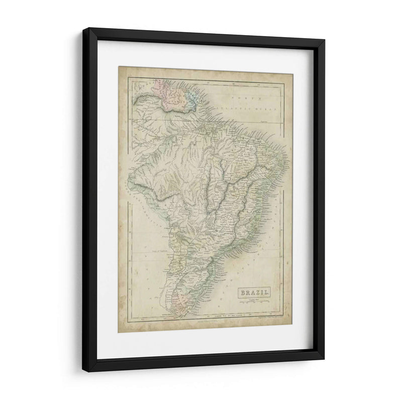 Mapa De Brasil - Sidney Hall | Cuadro decorativo de Canvas Lab