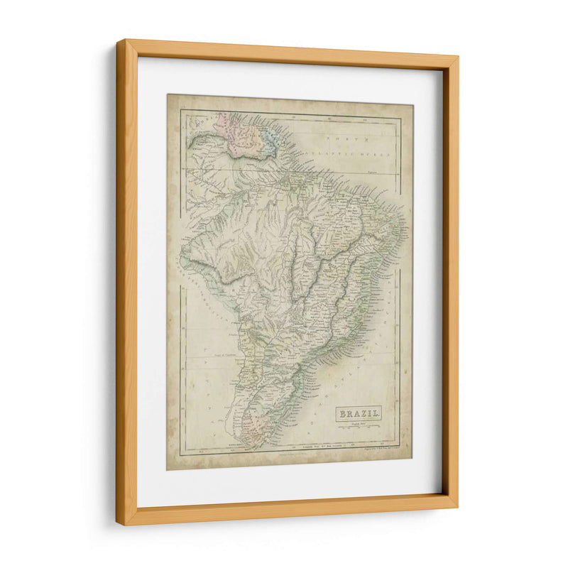 Mapa De Brasil - Sidney Hall | Cuadro decorativo de Canvas Lab