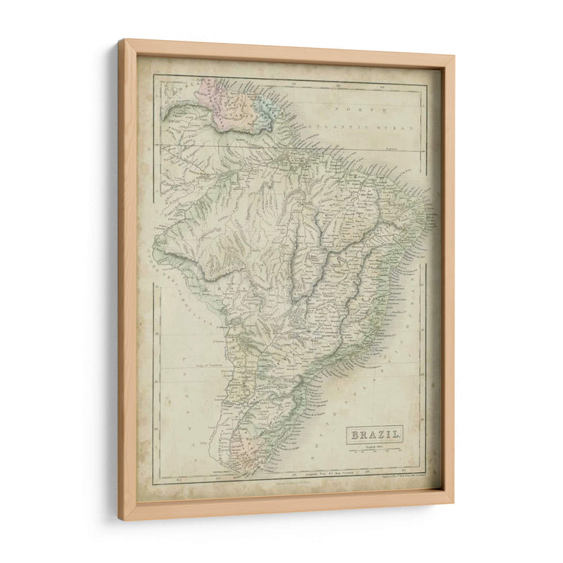 Mapa De Brasil - Sidney Hall | Cuadro decorativo de Canvas Lab