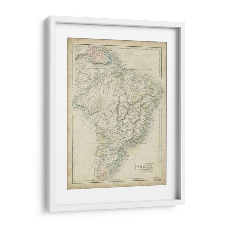 Mapa De Brasil - Sidney Hall | Cuadro decorativo de Canvas Lab