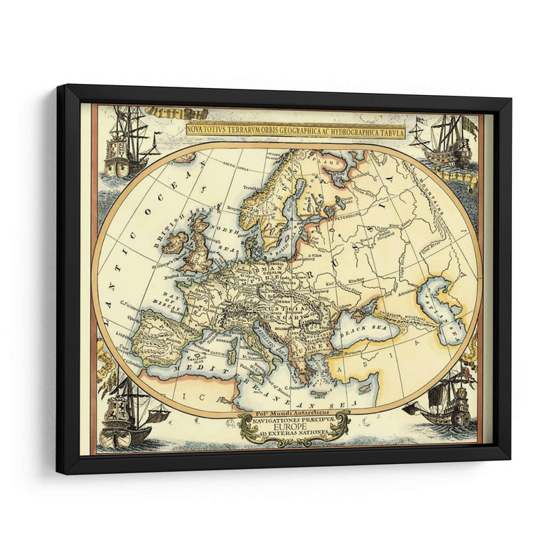 Mapa Náutico De Europa - Vision Studio | Cuadro decorativo de Canvas Lab