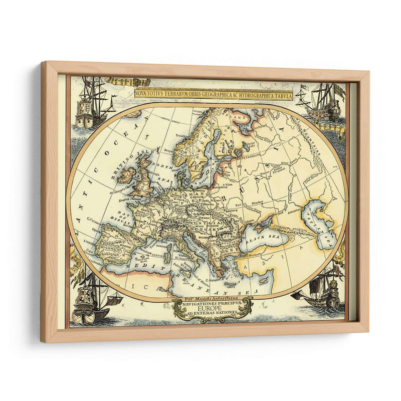 Mapa Náutico De Europa - Vision Studio | Cuadro decorativo de Canvas Lab