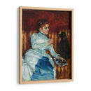 Mujer en un sofá rayado con un perro - Mary Cassatt | Cuadro decorativo de Canvas Lab