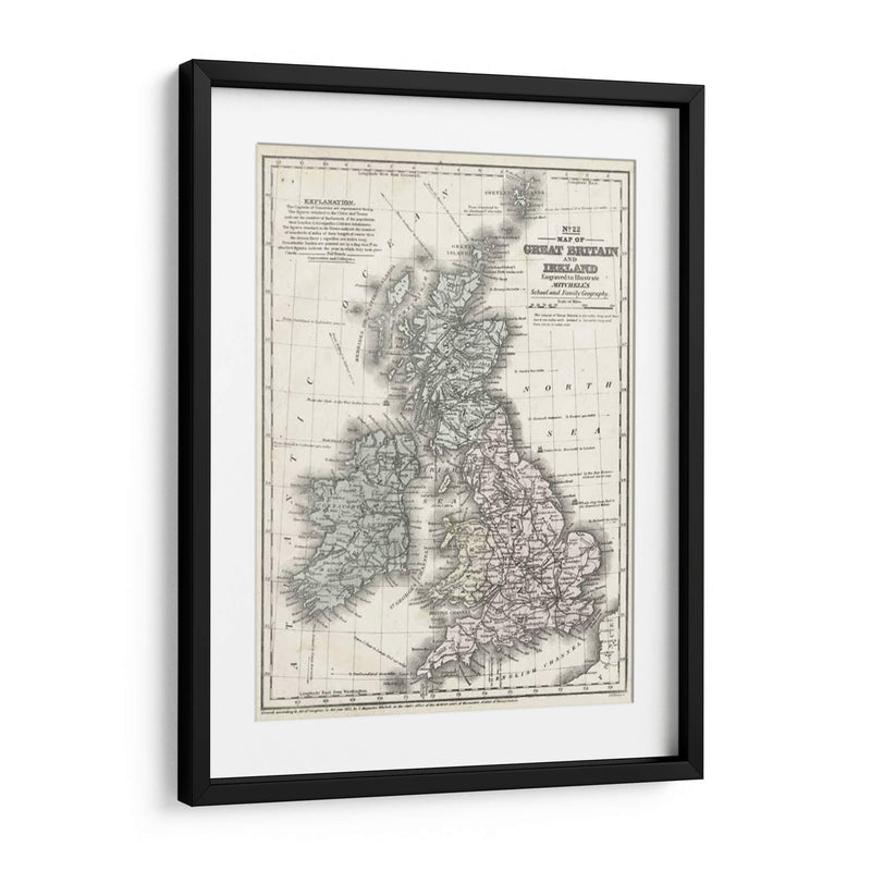 Matchells Mapa De Gran Bretaña E Irlanda - Mitchell | Cuadro decorativo de Canvas Lab