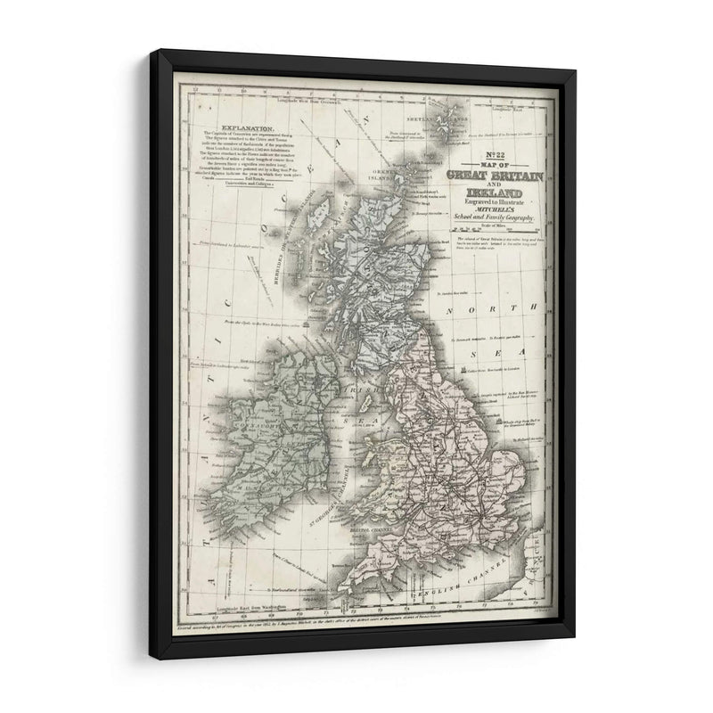 Matchells Mapa De Gran Bretaña E Irlanda - Mitchell | Cuadro decorativo de Canvas Lab