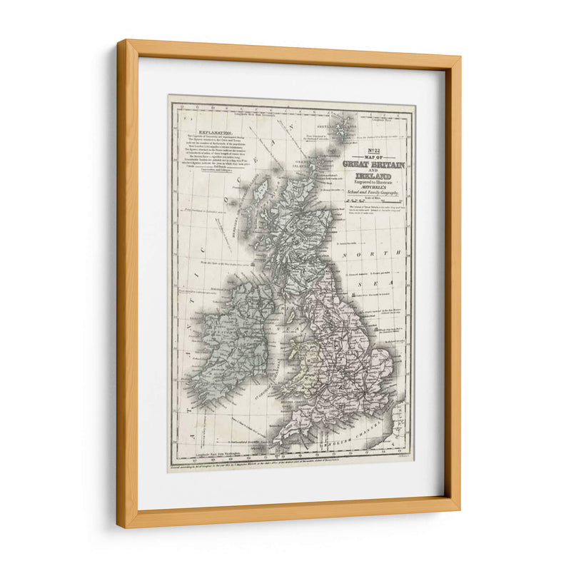 Matchells Mapa De Gran Bretaña E Irlanda - Mitchell | Cuadro decorativo de Canvas Lab