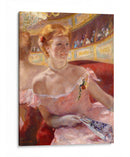 Mujer con collar de perlas en un palco - Mary Cassatt | Cuadro decorativo de Canvas Lab