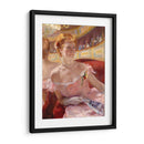 Mujer con collar de perlas en un palco - Mary Cassatt | Cuadro decorativo de Canvas Lab