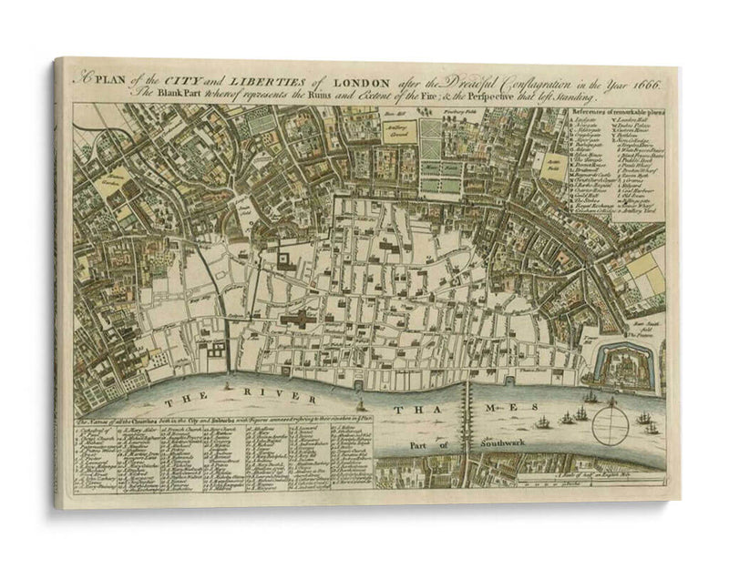 Plan De La Ciudad De Londres | Cuadro decorativo de Canvas Lab