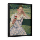 Mujer con una zinnia roja - Mary Cassatt | Cuadro decorativo de Canvas Lab