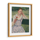 Mujer con una zinnia roja - Mary Cassatt | Cuadro decorativo de Canvas Lab