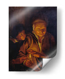 Un muchacho encendiendo una vela de una sostenida por una mujer vieja - Peter Paul Rubens | Cuadro decorativo de Canvas Lab