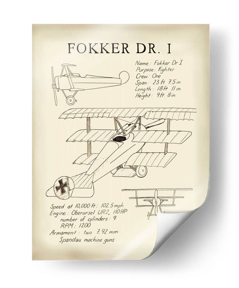 Fokker Dreidecker - Tara Friel | Cuadro decorativo de Canvas Lab