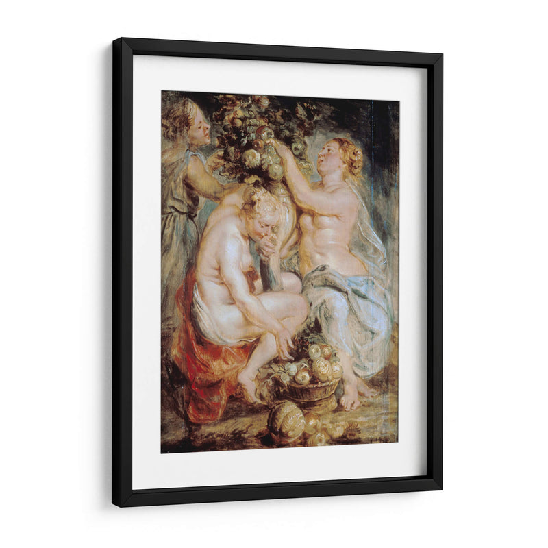Ceres y dos ninfas con una cornucopia - Peter Paul Rubens | Cuadro decorativo de Canvas Lab