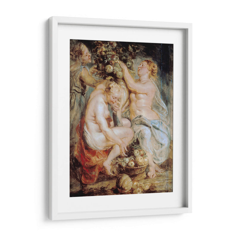 Ceres y dos ninfas con una cornucopia - Peter Paul Rubens | Cuadro decorativo de Canvas Lab