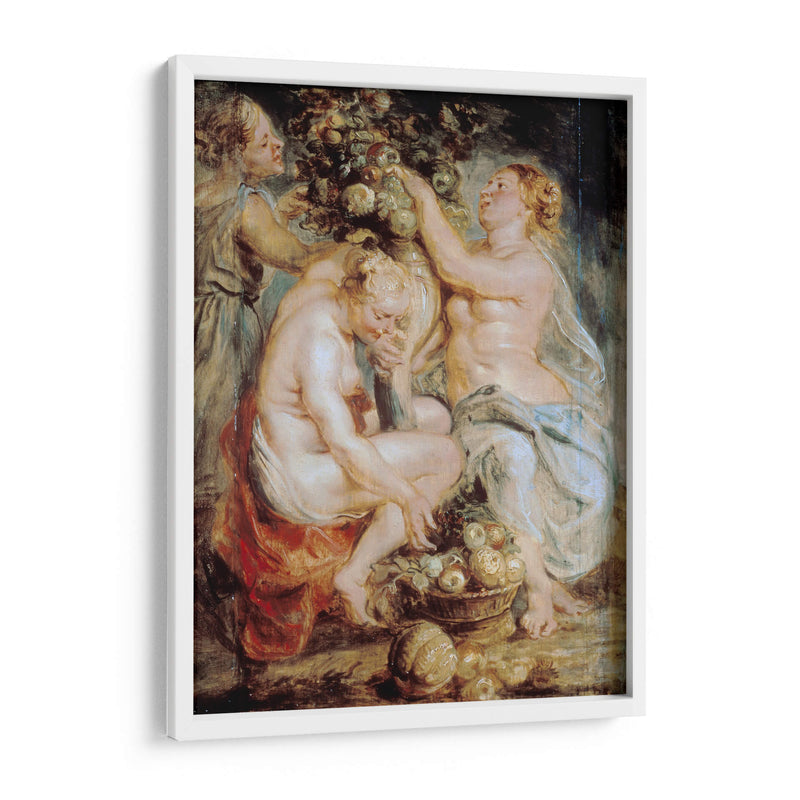 Ceres y dos ninfas con una cornucopia - Peter Paul Rubens | Cuadro decorativo de Canvas Lab