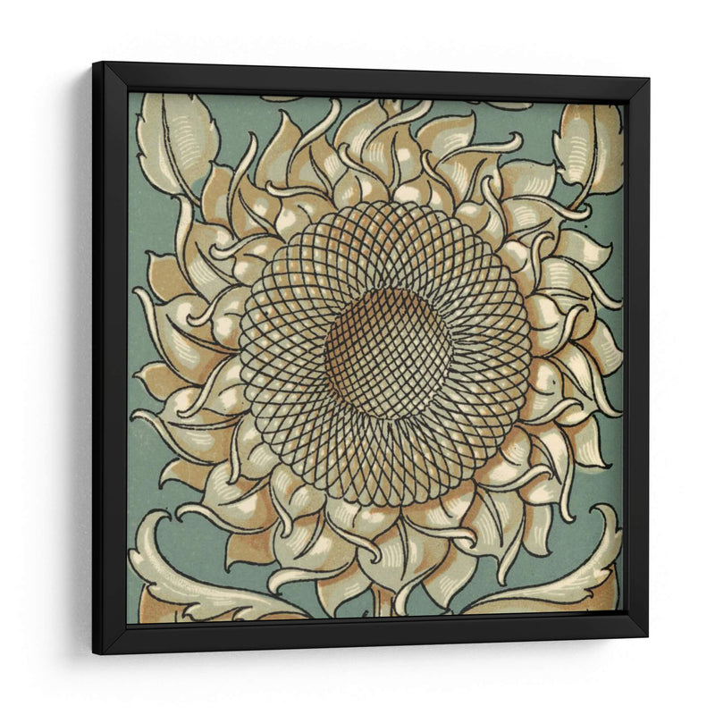 Girasol Woodblock I | Cuadro decorativo de Canvas Lab