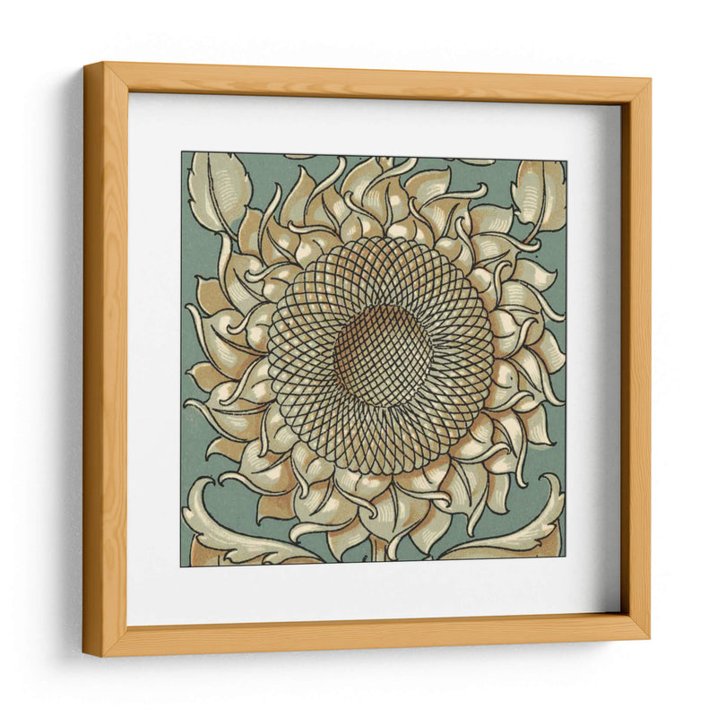 Girasol Woodblock I | Cuadro decorativo de Canvas Lab