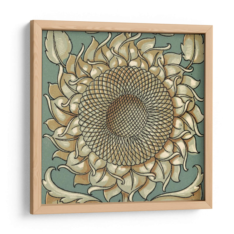 Girasol Woodblock I | Cuadro decorativo de Canvas Lab