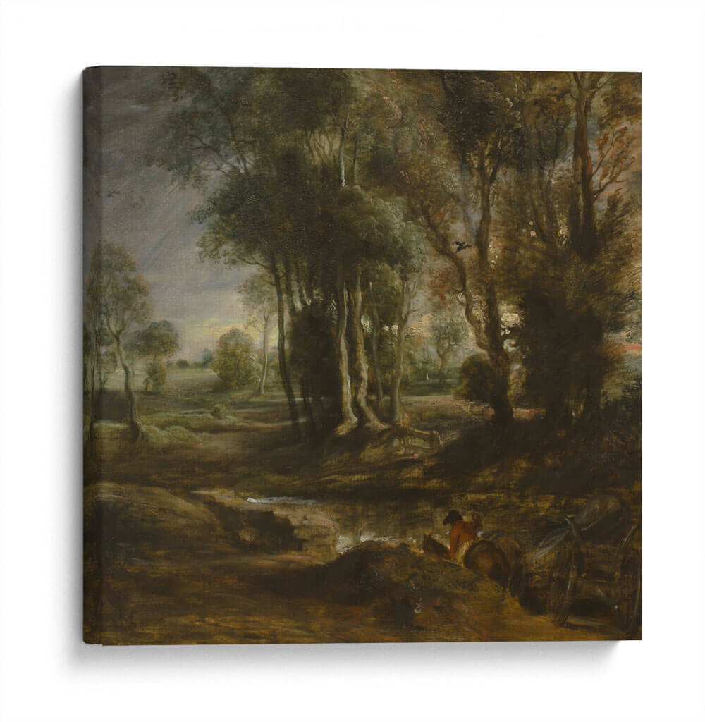 Paisaje nocturno con vagón de madera - Peter Paul Rubens | Cuadro decorativo de Canvas Lab