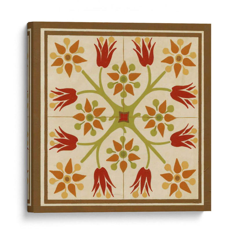 Tile Folk Floral Ii - June Erica Vess | Cuadro decorativo de Canvas Lab