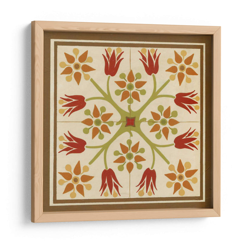 Tile Folk Floral Ii - June Erica Vess | Cuadro decorativo de Canvas Lab