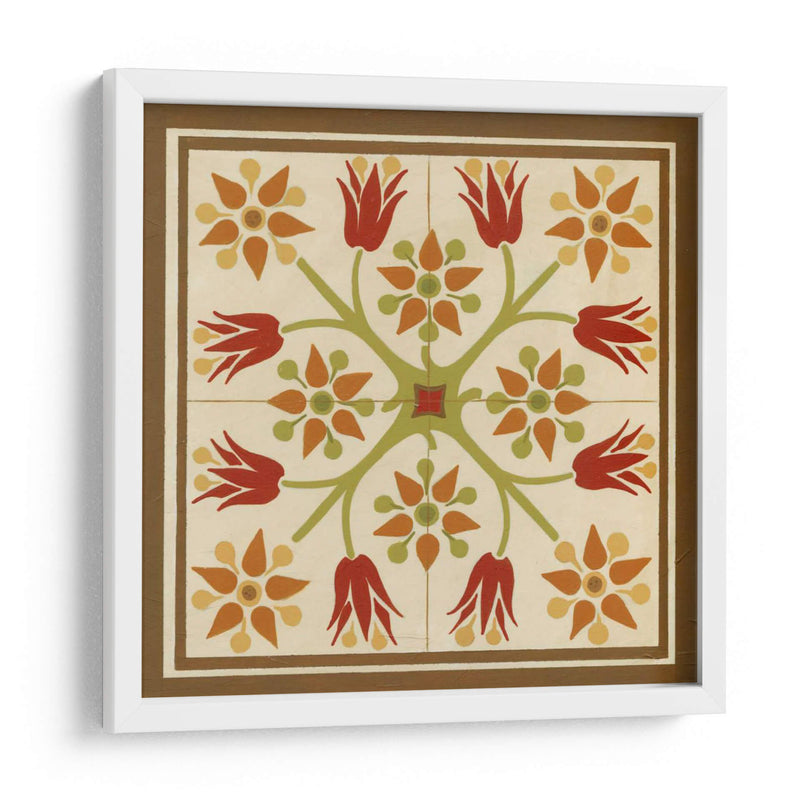 Tile Folk Floral Ii - June Erica Vess | Cuadro decorativo de Canvas Lab