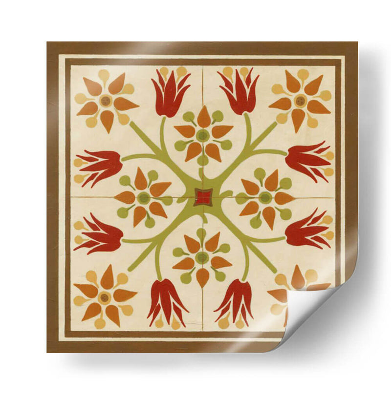 Tile Folk Floral Ii - June Erica Vess | Cuadro decorativo de Canvas Lab