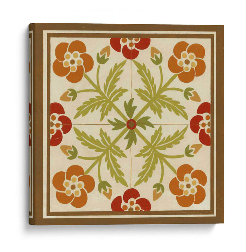 Tile Folk Floral Iii - June Erica Vess | Cuadro decorativo de Canvas Lab