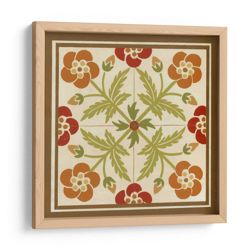 Tile Folk Floral Iii - June Erica Vess | Cuadro decorativo de Canvas Lab