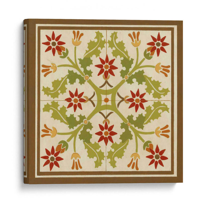 Tile Folk Floral Iv - June Erica Vess | Cuadro decorativo de Canvas Lab