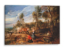Lecheras con ganado en un paisaje, la granja en Laken - Peter Paul Rubens | Cuadro decorativo de Canvas Lab