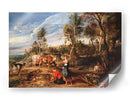 Lecheras con ganado en un paisaje, la granja en Laken - Peter Paul Rubens | Cuadro decorativo de Canvas Lab