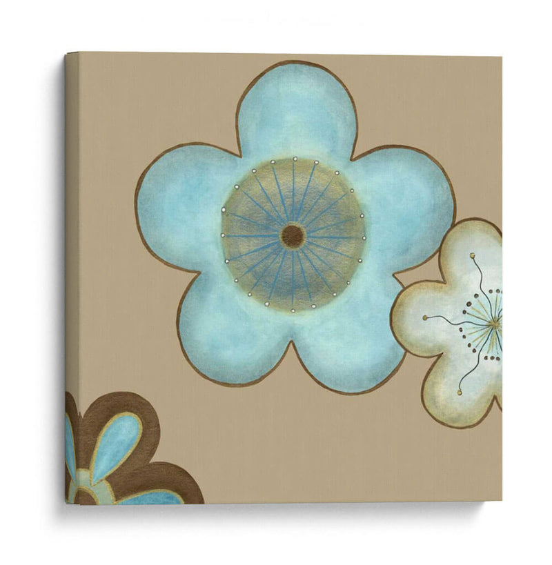 Pequeños Flores Pop En Azul Ii - June Erica Vess | Cuadro decorativo de Canvas Lab