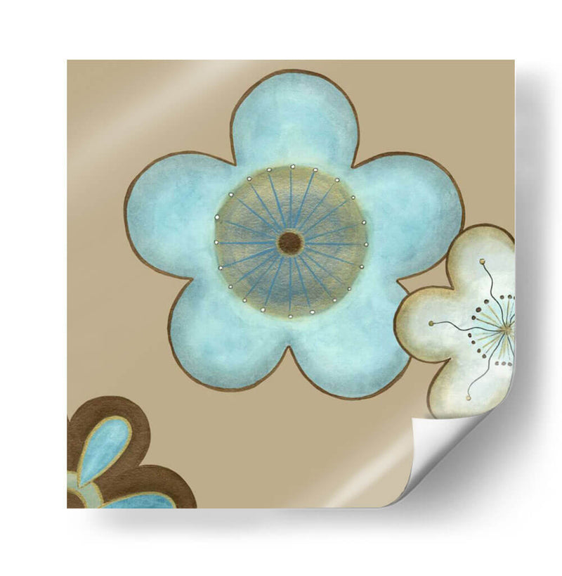 Pequeños Flores Pop En Azul Ii - June Erica Vess | Cuadro decorativo de Canvas Lab