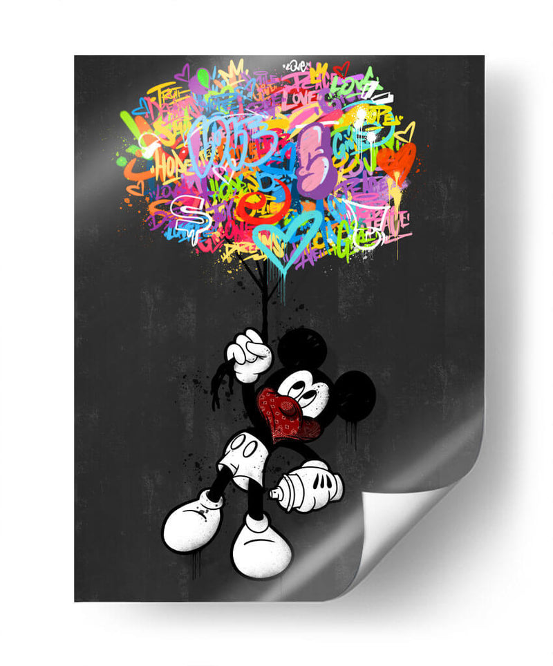 Cartoon Mouse Balloons - David Aste | Cuadro decorativo de Canvas Lab