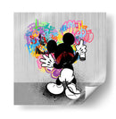 Cartoon Mouse Heart Graffiti - David Aste | Cuadro decorativo de Canvas Lab