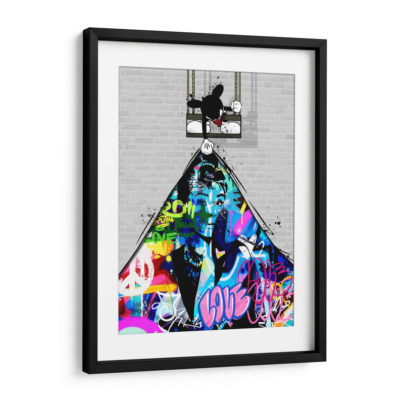 Cartoon Mouse Pulling the Rug Graffiti - David Aste | Cuadro decorativo de Canvas Lab