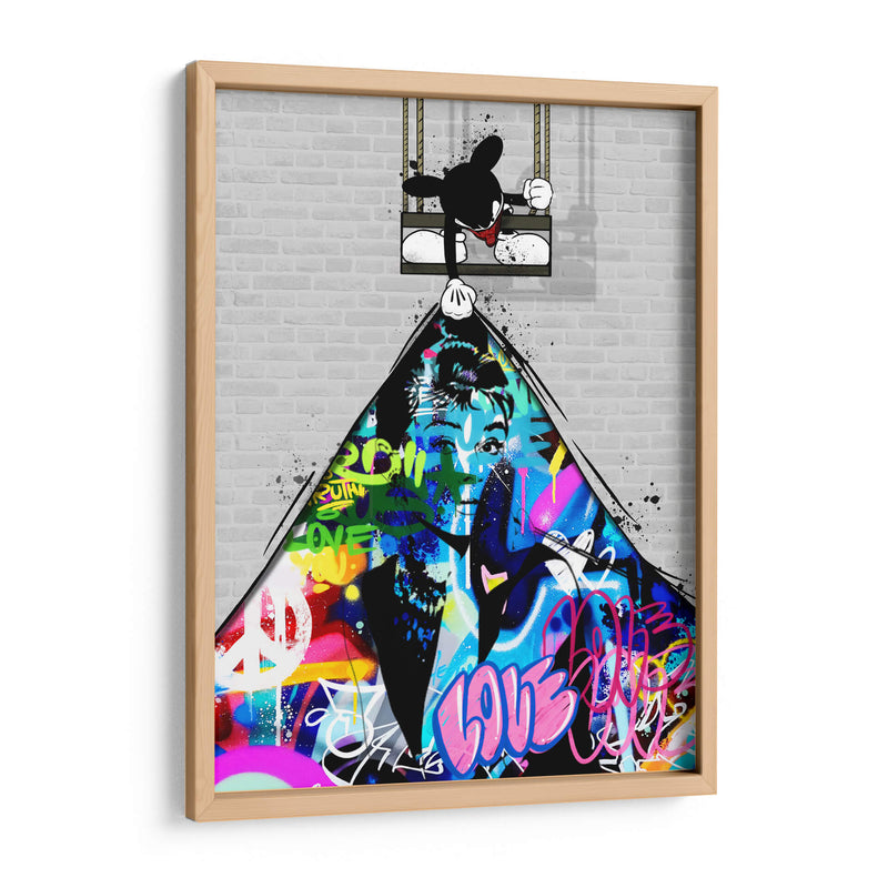 Cartoon Mouse Pulling the Rug Graffiti - David Aste | Cuadro decorativo de Canvas Lab