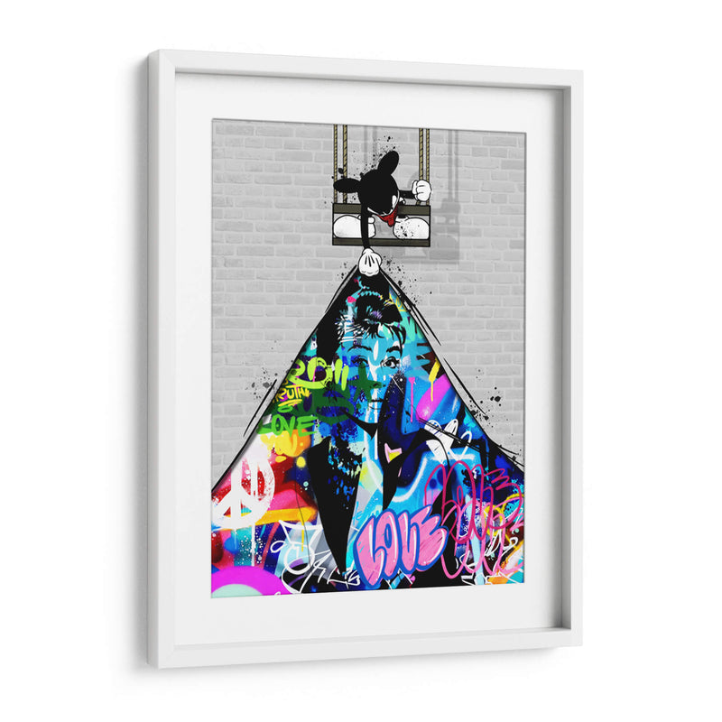 Cartoon Mouse Pulling the Rug Graffiti - David Aste | Cuadro decorativo de Canvas Lab